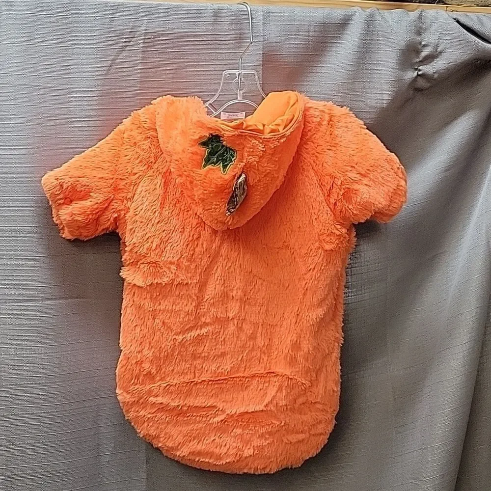 Spirit Halloween PUMPKIN BUNTING‎ Hooded Fuzzy Costume SZ 0-6 MONTH